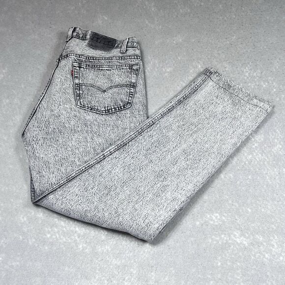 Vintage LEVI'S 501 Jeans Men’s 38x34 Straight Leg Black Acid Wash Denim MADE USA - Picture 11 of 16